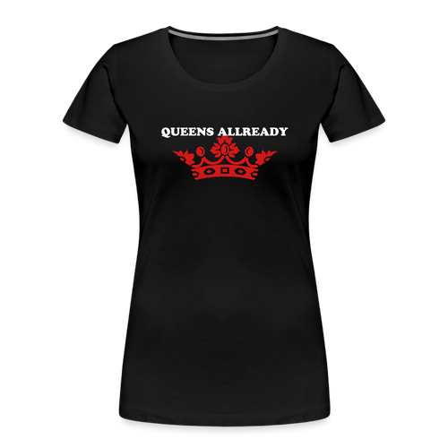 Queen T-Shirt 3D Print - Women’s Premium Organic T-Shirt - black
