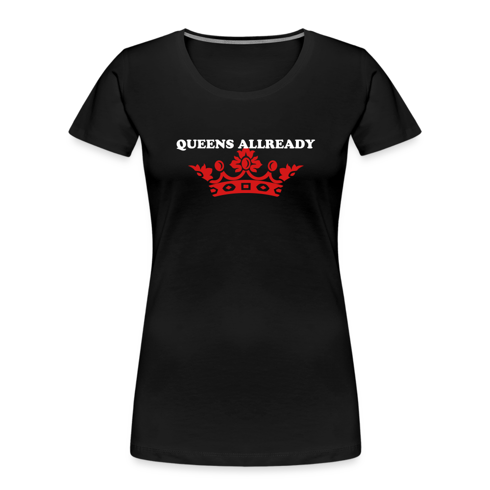 Queen T-Shirt 3D Print - Women’s Premium Organic T-Shirt - black
