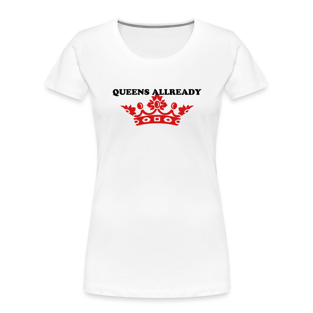 Queens T-Shirt 3D Print - Women’s Premium Organic T-Shirt - white